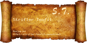 Strifler Teofil névjegykártya
